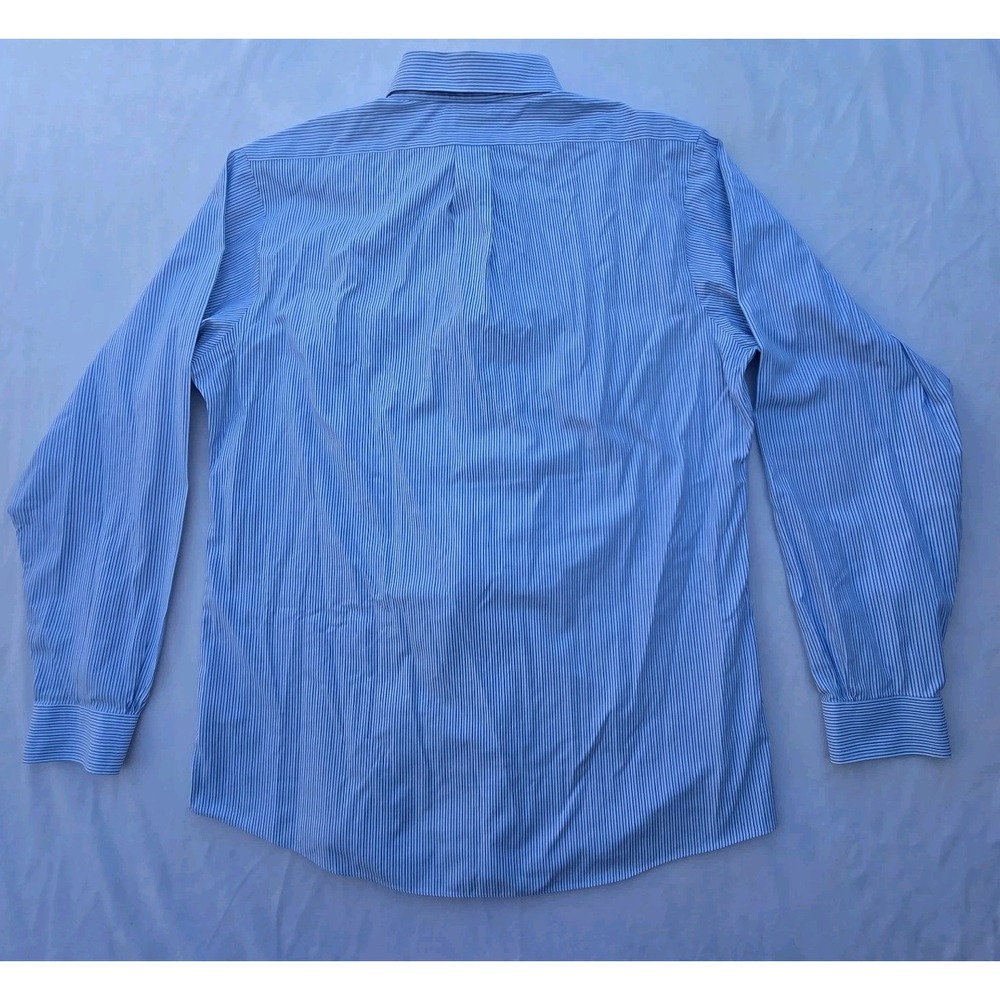 Brooks Brothers Mens Button-Down Shirt XL Blue White Stripe Cotton - Picture 3 of 8